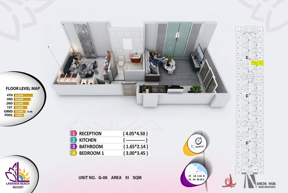 1bedroom 51 m