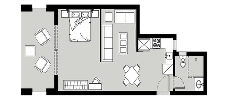 American One Bedroom 80 m